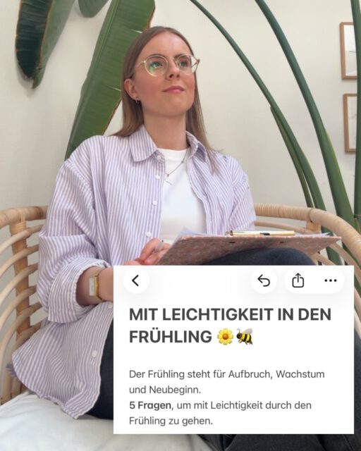 JOURNAL FRAGEN • 5 Fragen, um mit mehr Leichtigkeit durch den Frühling zu gehen ☀️🌸🐝 Stift zücken und einfach mal drauf losschreiben ✍🏻 

#prompt #journaling #journalinspiration #frühling #reflexion