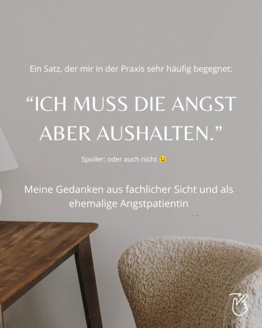 „ICH MUSS DIE ANGST ABER AUSHALTEN.“
Spoiler: oder auch nicht 😉 

Vielleicht gehts ja sanft, sicher und in deinem Tempo? 

#beratung #anxiety #anxietyrelief #angst #psychologie