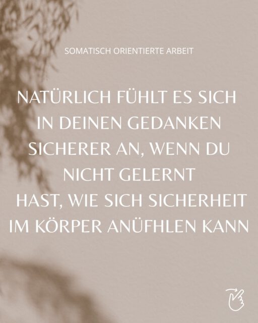 Die Gegenantwort zum Overthinking ist Sicherheit im Körper zu spüren 🫧 

#overthinking #somatic #nervoussystemregulation #gedankenkreisen #grübeln